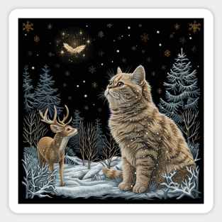 British Shorthair And A Deer Sticker